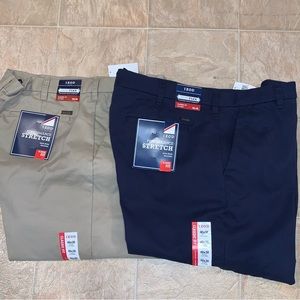 2 Pair Izod Men’s Performance Stretch Classic Dress Pants 40x30 NEW